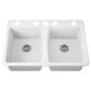 Kohler Deerfield 33" Undermount Double-Bowl Kitchen Sink in White, , large
