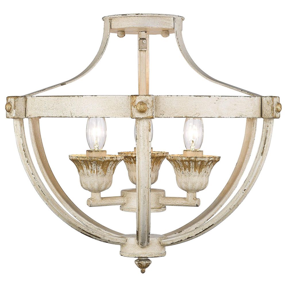 Golden Lighting Jules 3-Light Semi-Flush in Antique Ivory, , large