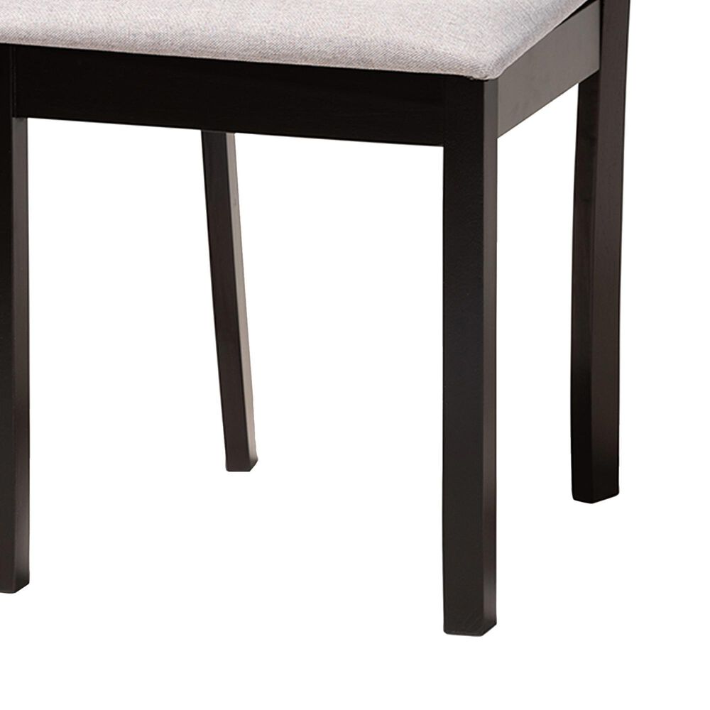 Baxton Studio Samwell Side Chair with Grey Cushion in Dark Brown (Set of 2), , large
