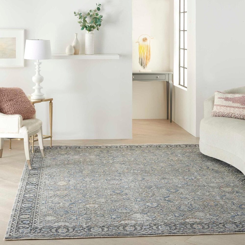Nourison Starry Nights STN10 5&#39; x 7&#39; Grey and Navy Area Rug, , large
