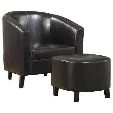 Pacific Landing Arm Chair and Ottoman in Black, , large