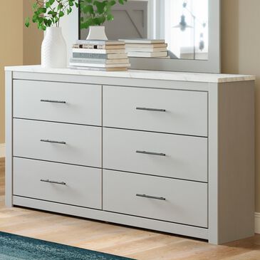 Signature Design by Ashley Cottonburg 6 Drawer Dresser in Light Gray and White, , large