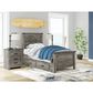 Ashley Frandern Twin Platform Bed with Storage in Warm Gray, , large