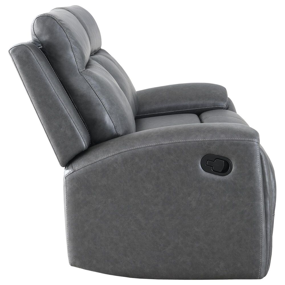 Steve Silver Gaston Manual Reclining Loveseat in Graphite Gray, , large