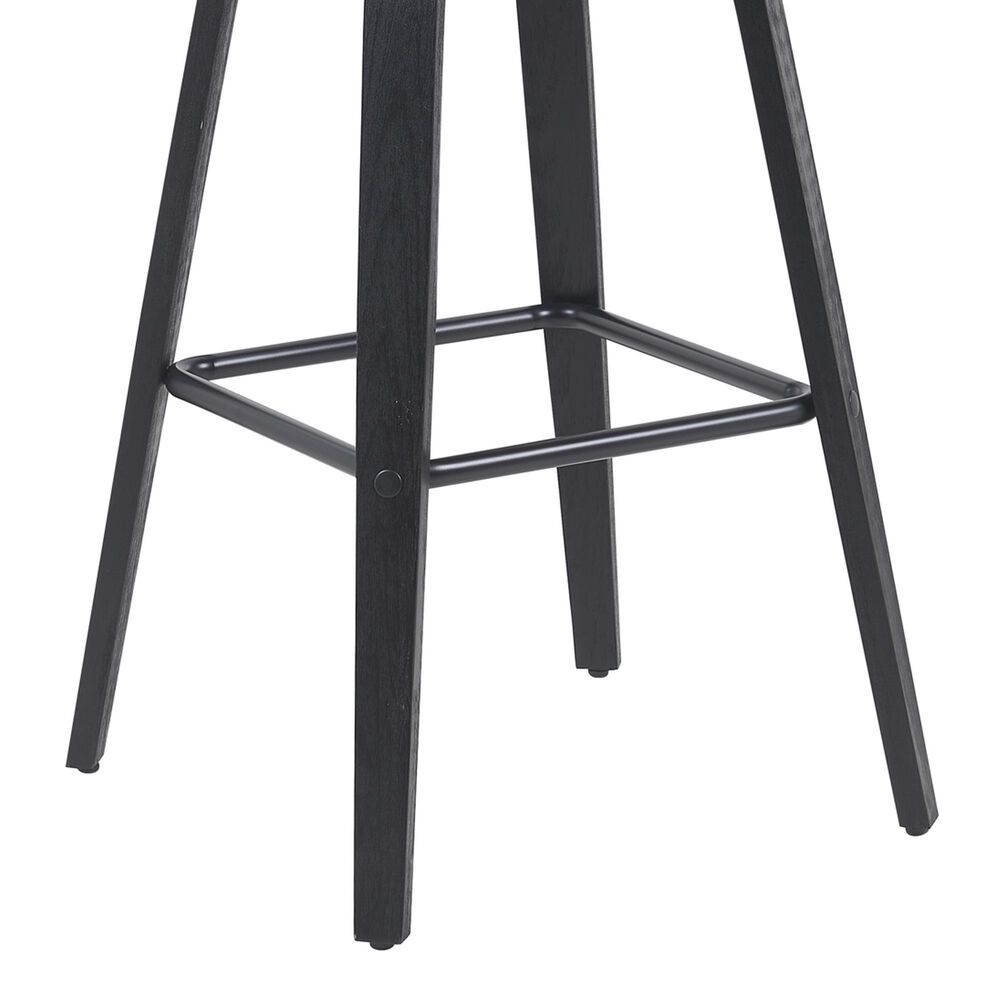 Armen Living Vienna Swivel Bar Height Stool with Black Upholstery in Black Brushed, , large
