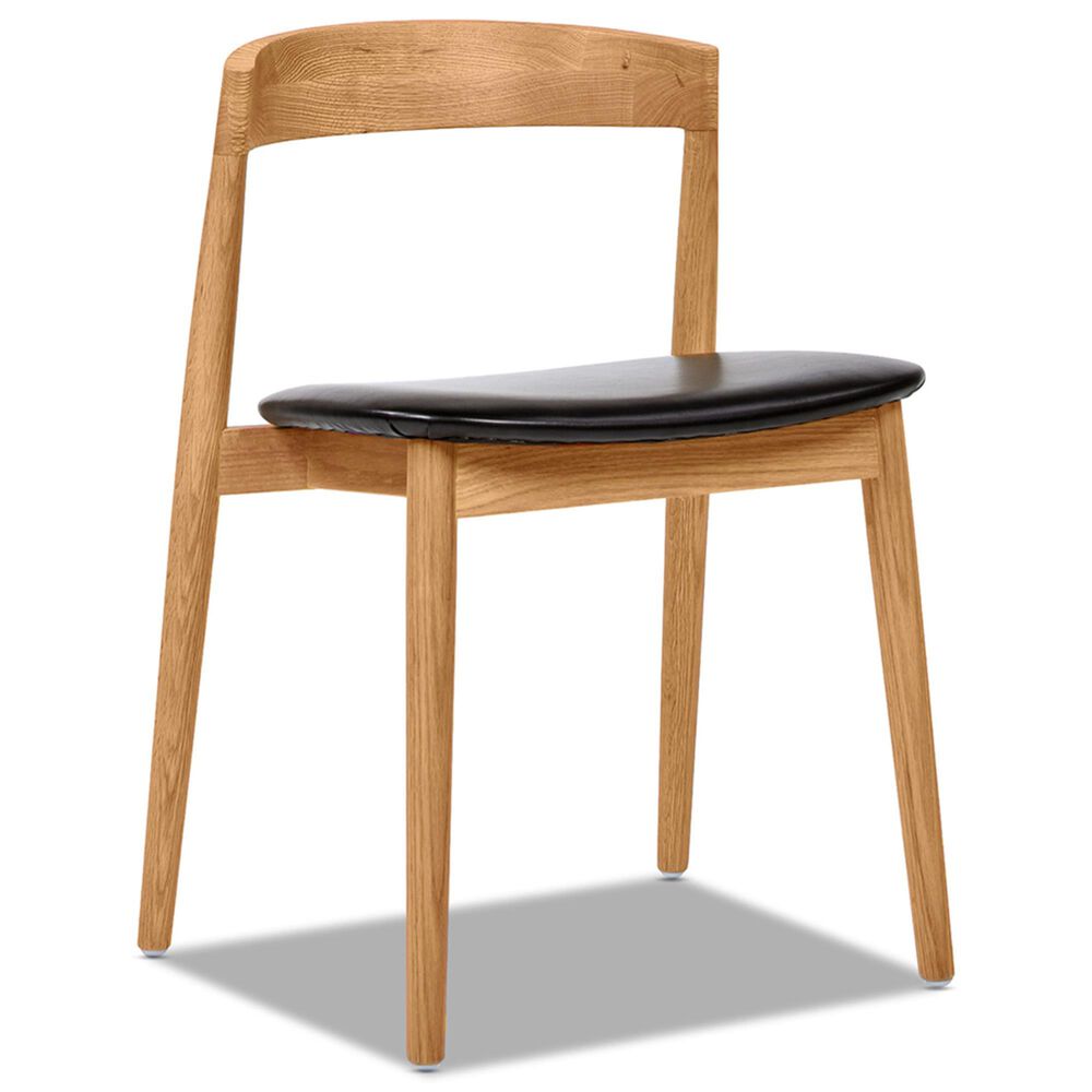 Jennifer Taylor Home Raven Side Chair with Black Cushion in Warm Natural Brown, , large