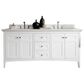 James Martin Vanities Palisades 72" Double Bathroom Vanity in Bright White with 3 cm Arctic Fall Solid Surface Top and Rectangular Sinks, , large