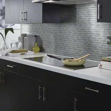 Shaw Geoscape Dark Grey 13.39" x 12.48" Random Linear Mosaic Sheet, , large