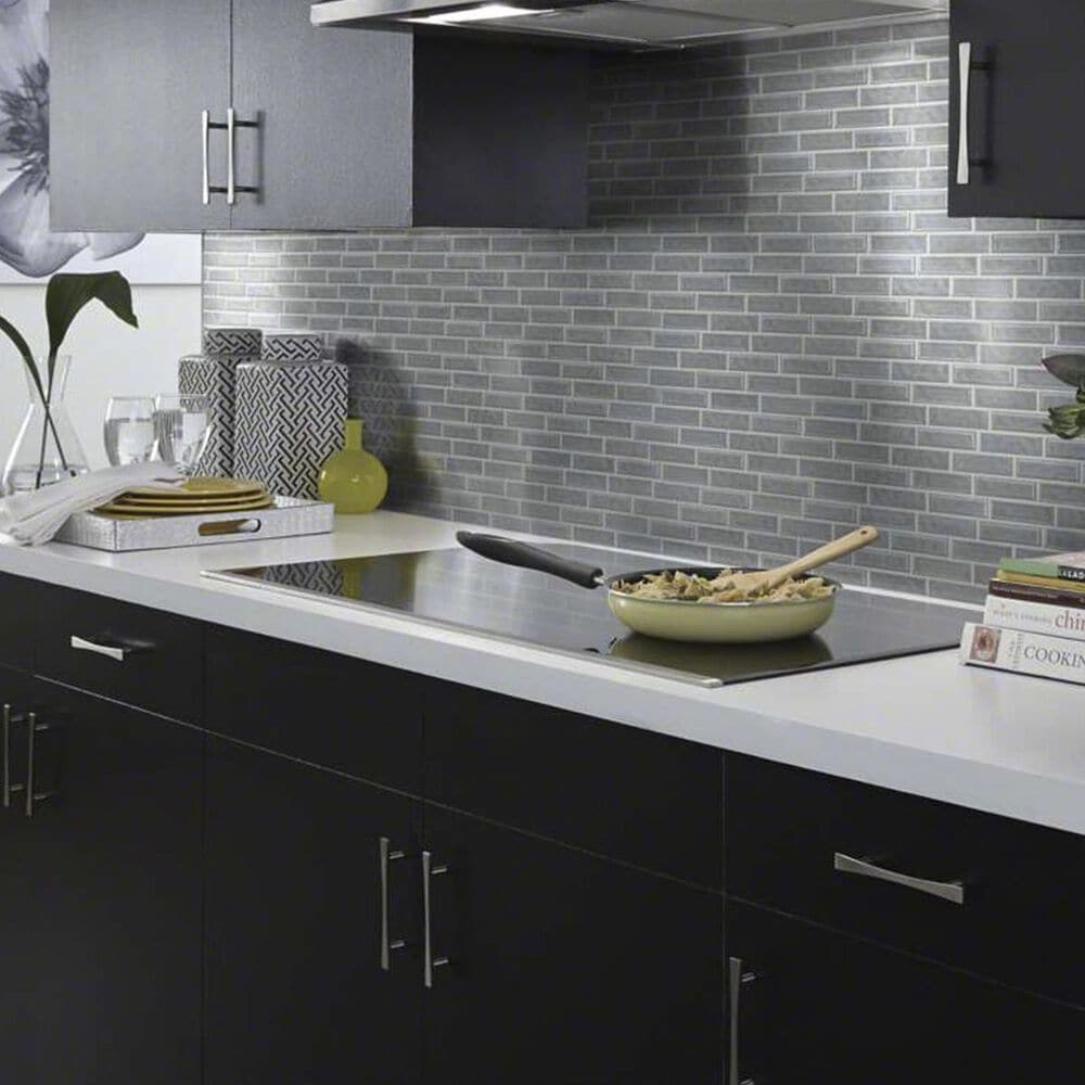 Shaw Geoscape Dark Grey 13.39" x 12.48" Random Linear Mosaic Sheet, , large