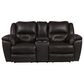 Southern Motion Pandora Leather Power Console Loveseat with Power Headrest in Fossil, , large