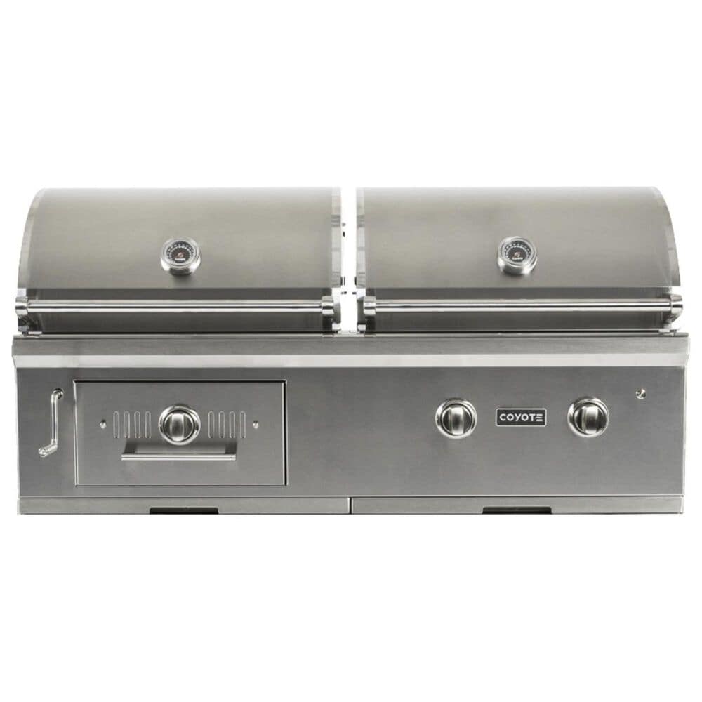 Coyote Outdoor 50 Hybrid Natural Gas And Charcoal Grill In Stainless Steel Nebraska Furniture Mart