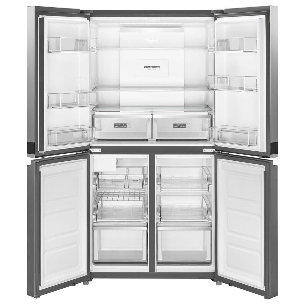 Whirlpool 19.4 Cu. Ft. 4-Door French Door Refrigerator in Fingerprint Resistant Metallic Steel, , large