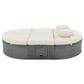HOMLUX 2-Person Outdoor Daybed with Adjustable Backrests and Foldable Cup Trays in Beige, , large