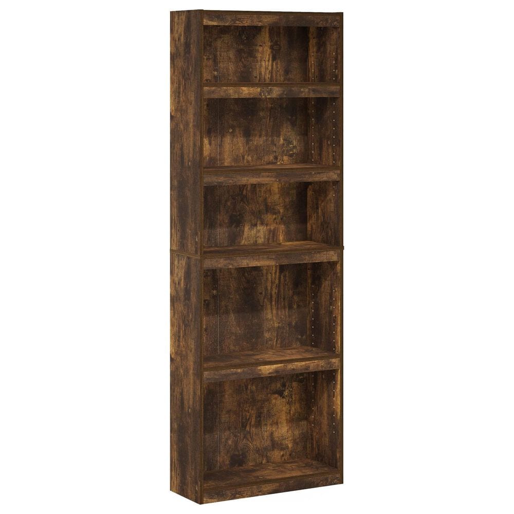 HOMLUX Enhanced Home 5-Tier Shelf Bookcase in Amber Pine, , large