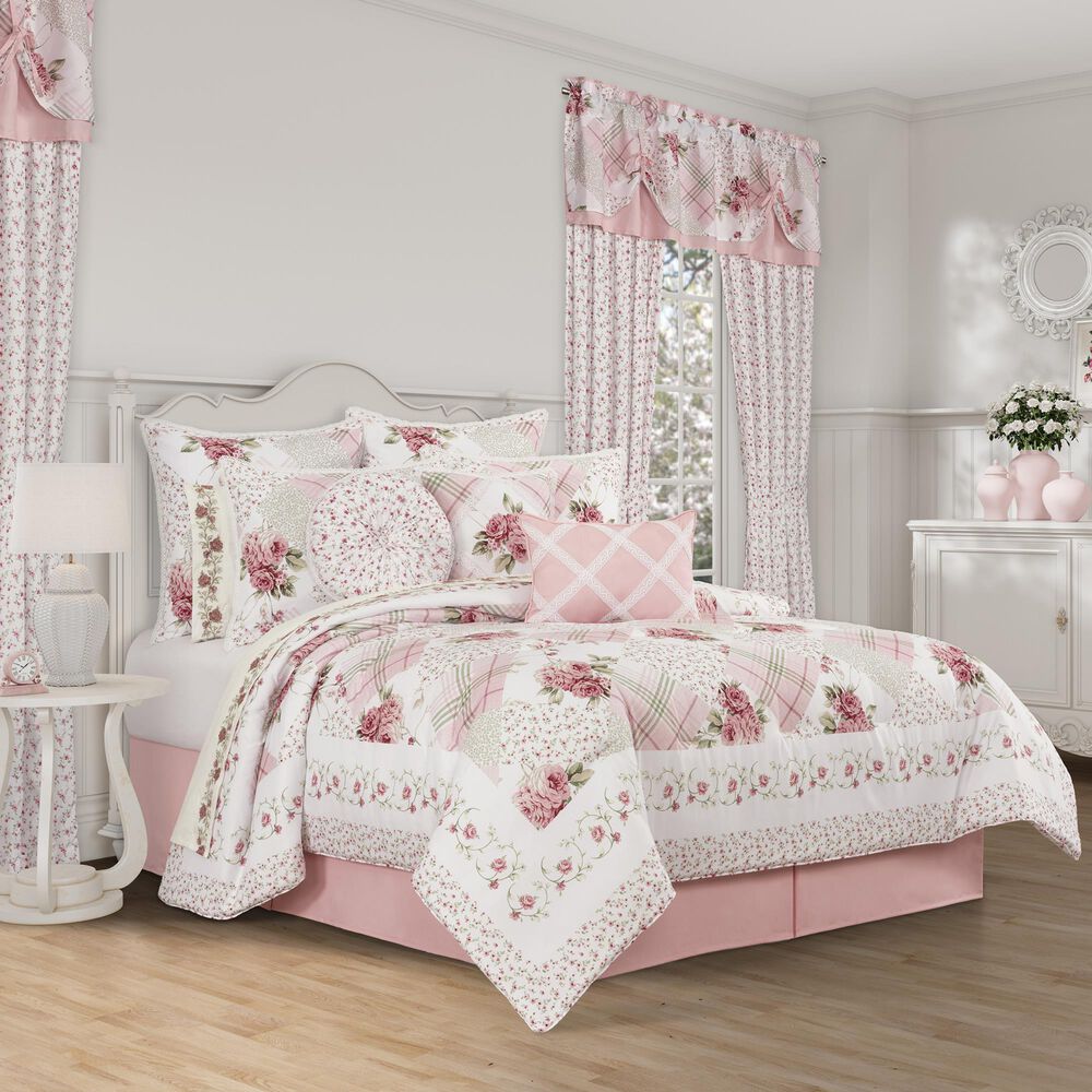 J. Queen New York Bungalow 4-Piece Full Comforter Set in Rose, , large