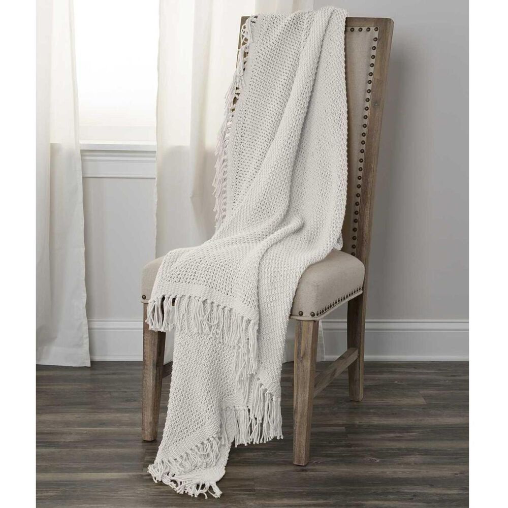 Rizzy Home 50" x 60" Home Stripe Throw in White, , large