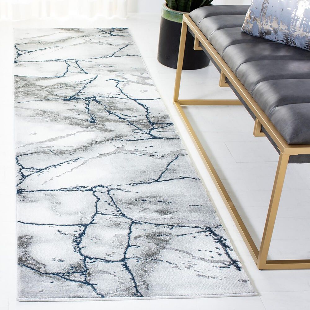 Safavieh Craft 2&#39;3&quot; x 16&#39; Ivory, Grey and Blue Runner, , large