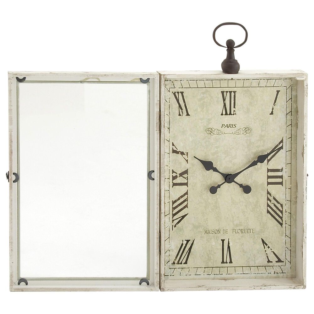 Maple and Jade 20&quot; x 34&quot; Wall Clock in White and Black, , large