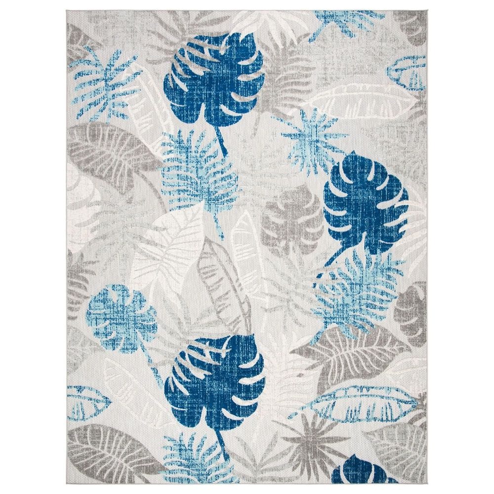 Safavieh Cabana CBN831F 8" x 10" Grey and Blue Indoor/Outdoor Area Performance Rug, , large