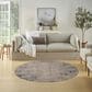 Nourison Rustic Textures Ivory, Grey and Slate Blue 5"3" Round Area Rug, , large