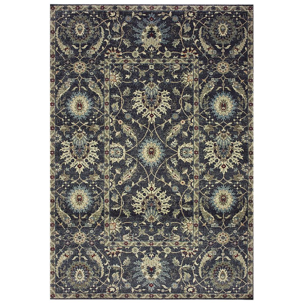 Oriental Weavers Raleigh 022K5 5"3" x 7"6" Navy and Ivory Area Rug, , large
