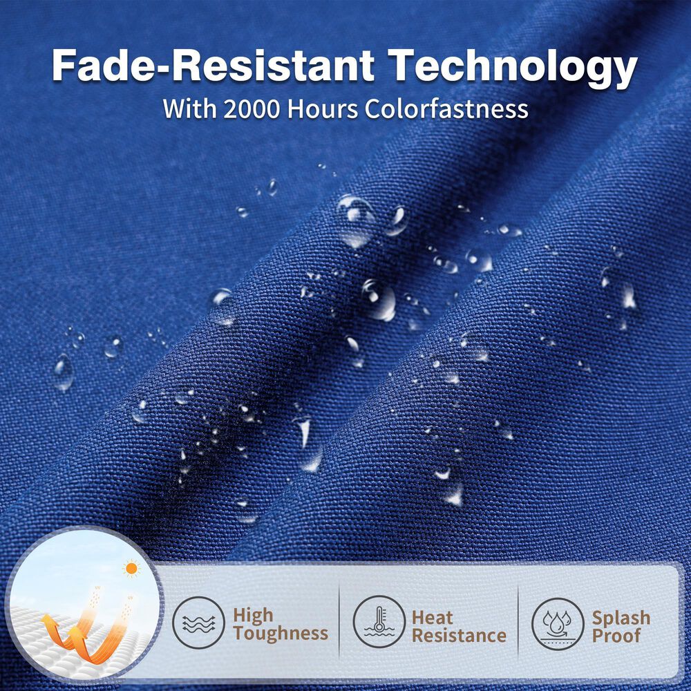 HOMLUX 8-Piece Patio Conversation Set with Fire Pit Table in Navy Blue, , large