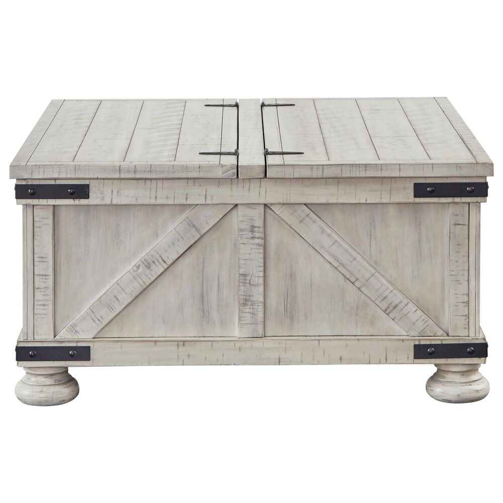 Ashley Carynhurst Cocktail Table with Storage in Whitewash, , large