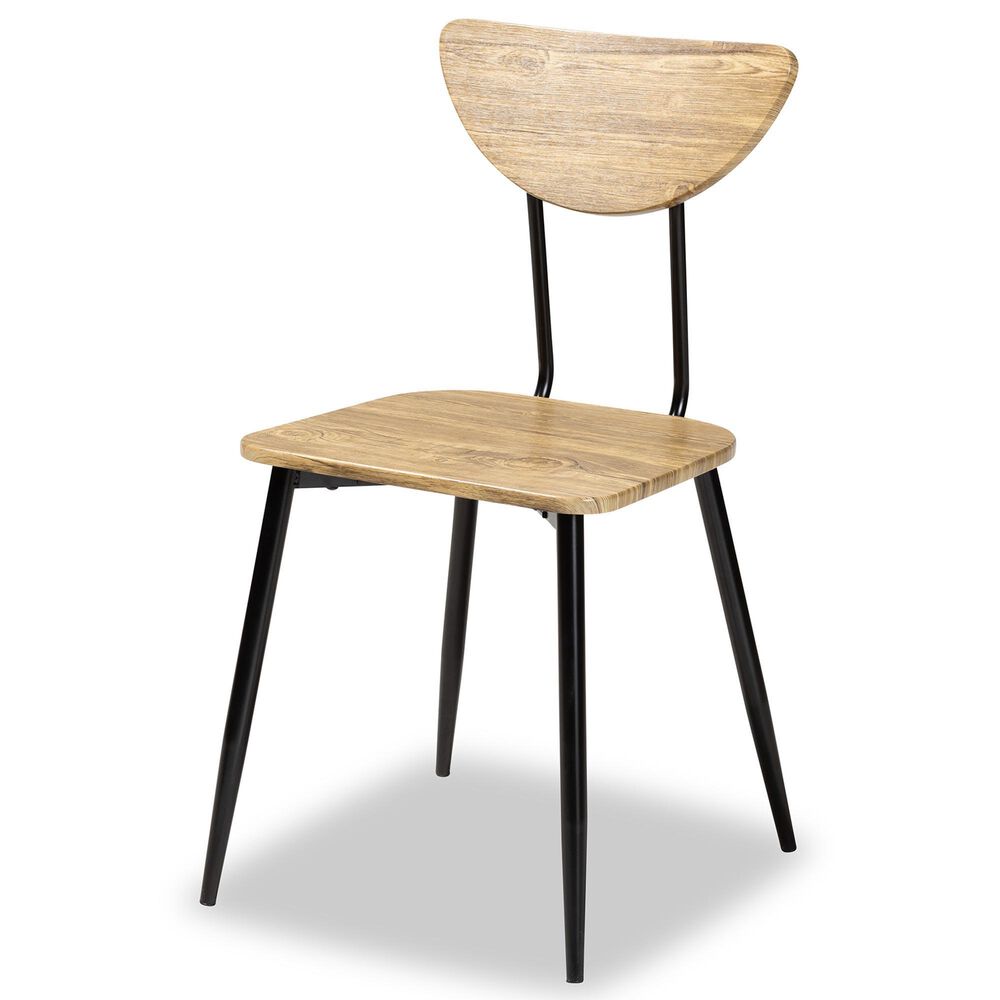 Baxton Studio Gianetta 5-Piece Dining Set in Oak Brown and Black, , large