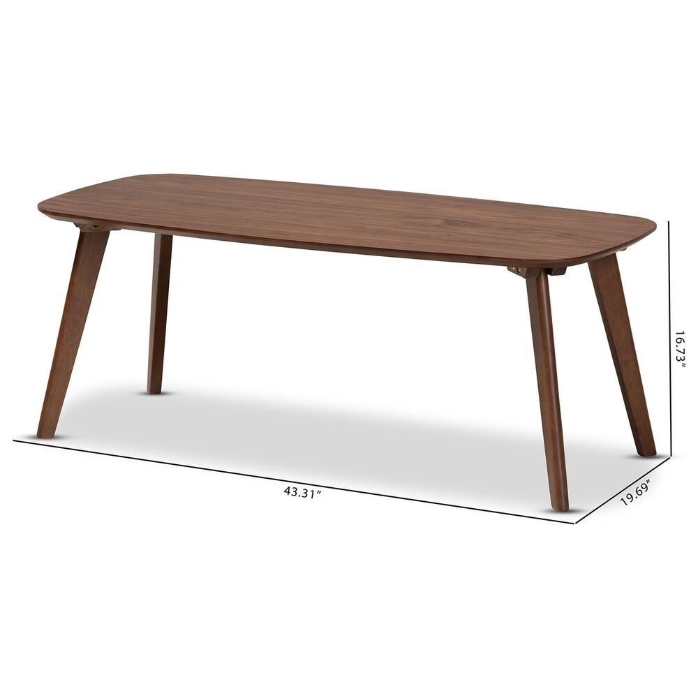 Baxton Studio Dahlia Coffee Table in Walnut Brown, , large