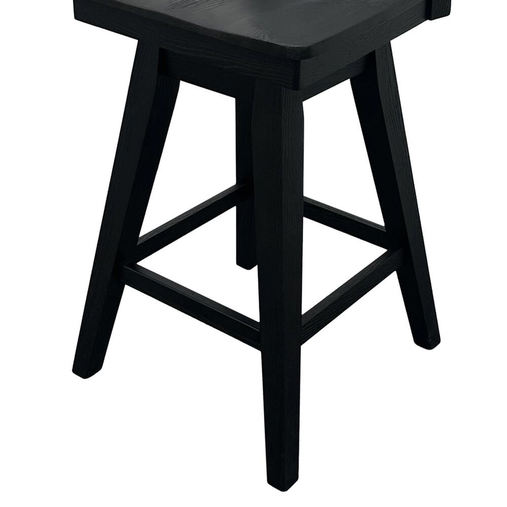 Hawthorne Furniture Solid Wood X Back Counter Stool in Black, , large