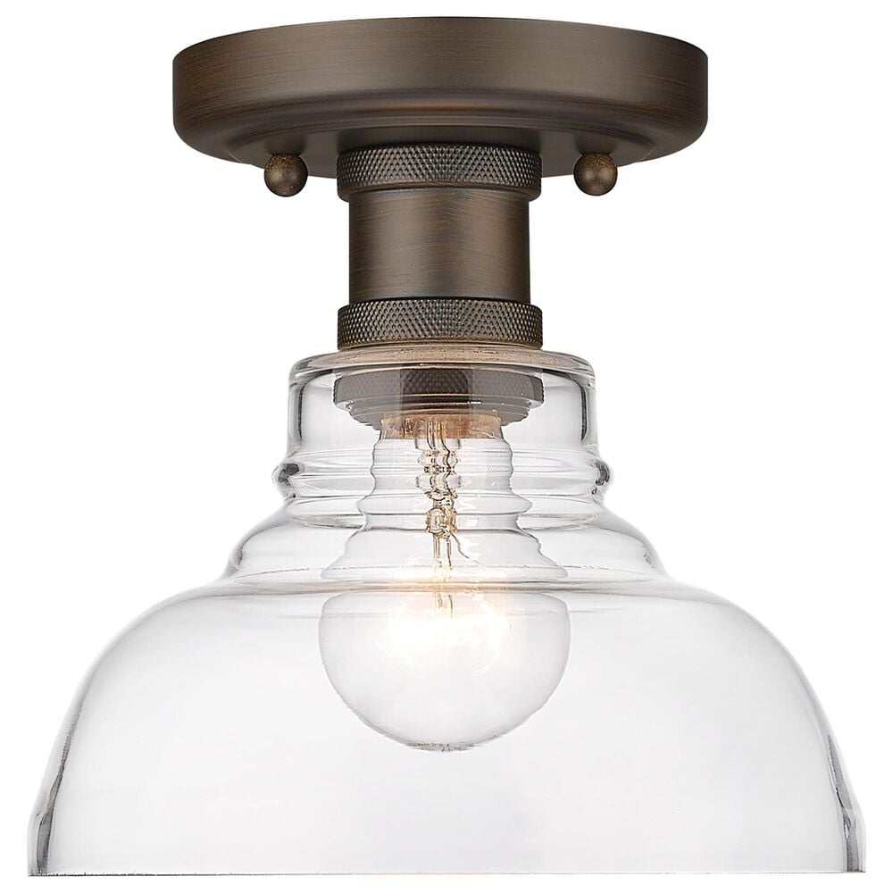 Golden Lighting Carver Flush Mount in Rubbed Bronze, , large