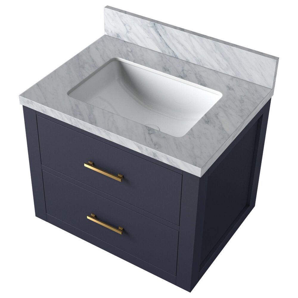 Lexora Home Castor 24&quot; Single Bathroom Vanity in Blue with White Acrylic Top and Rectangular Sink, , large