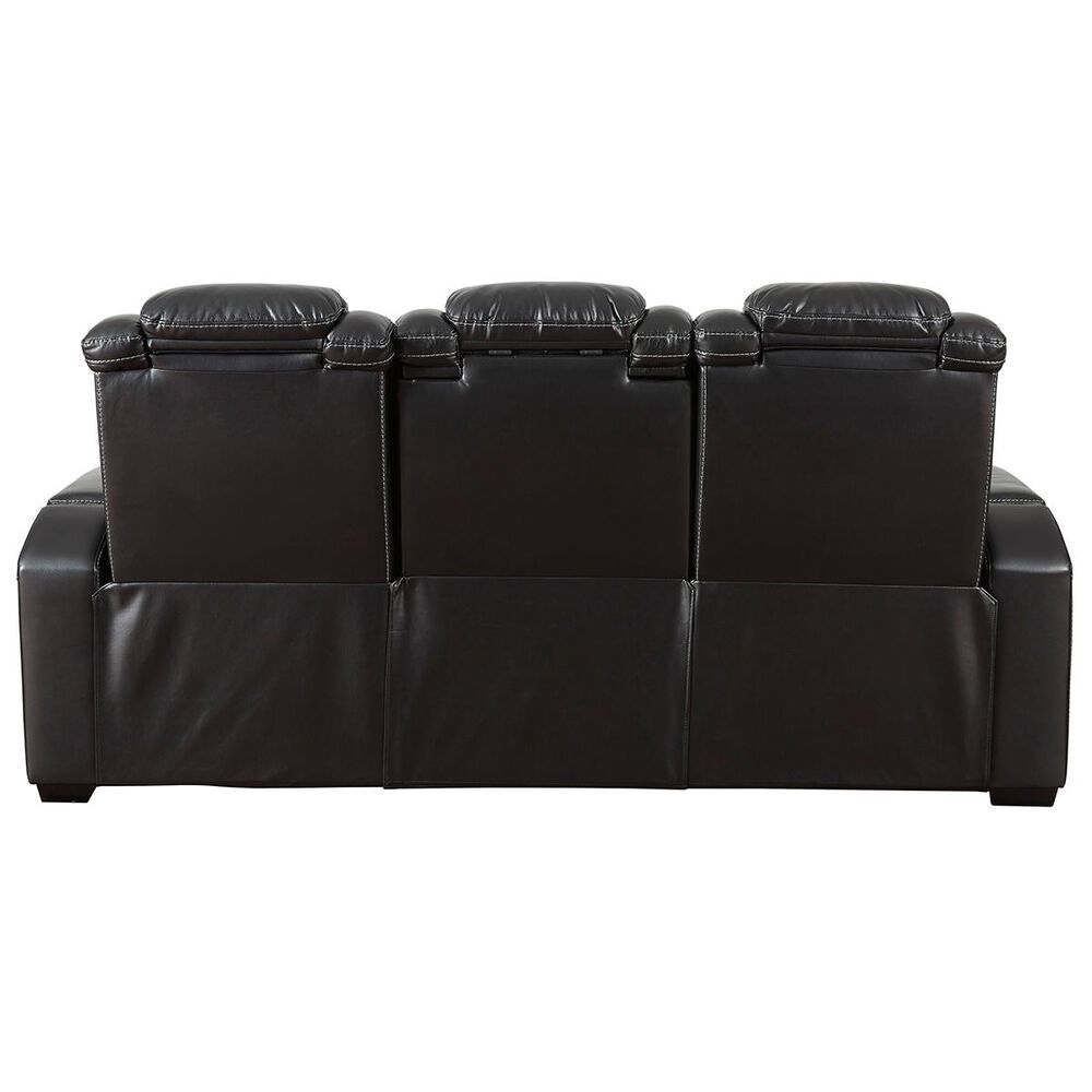 Signature Design by Ashley Party Time Power Reclining Sofa with Power Headrest in Midnight, , large