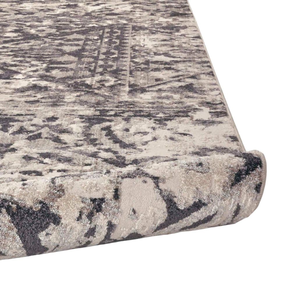 Feizy Kano 3876F 2&#39;7&quot; x 8&#39; Charcoal and Ivory Runner, , large