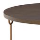 Signature Design by Ashley Brazburn Round Cocktail Table in Dark Brown and Gold, , large