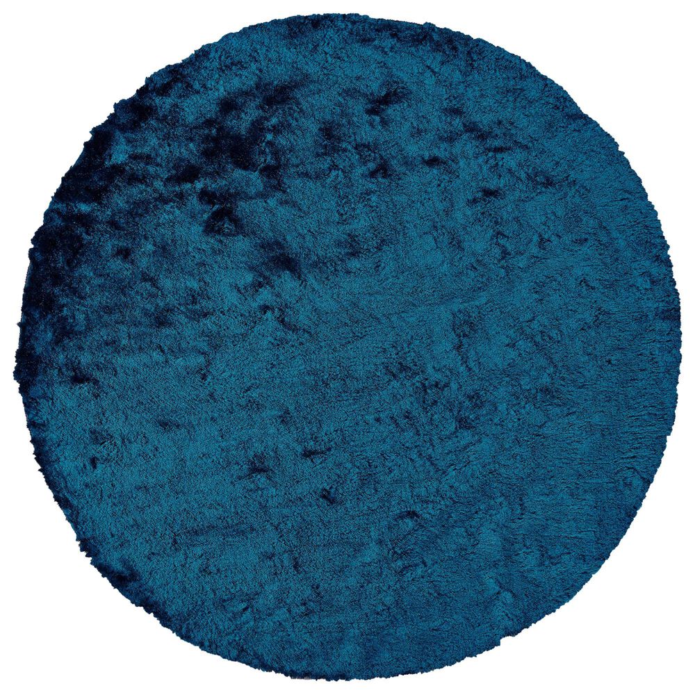 Feizy Indochine 8" Round Teal Area Rug, , large
