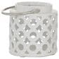 Maple and Jade 8" Circles Decorative Indoor/Outdoor Decorative Candle Lantern in Polished White and Silver, , large