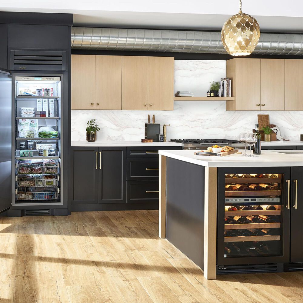 True Residential 5.28 Cu. Ft. Dual Zone Undercounter Wine Cabinet with Left Hinge and Glass Door in Panel Ready, , large