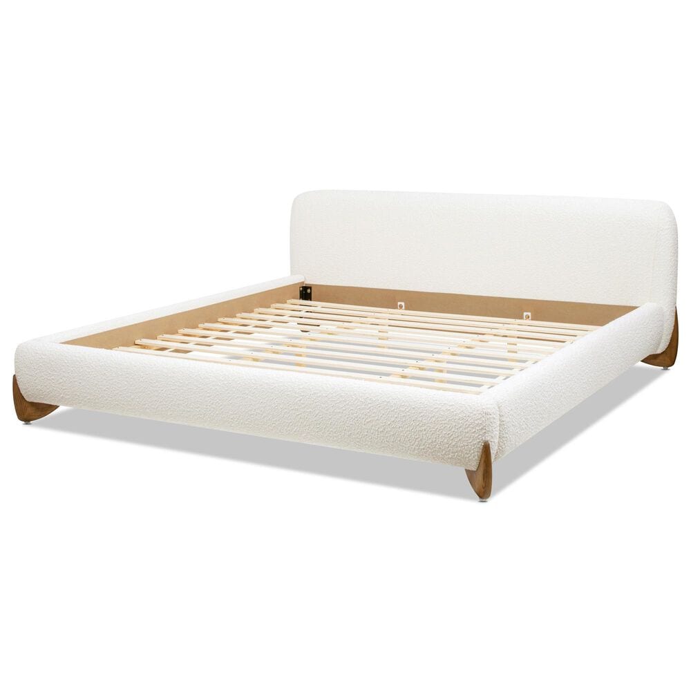Jennifer Taylor Home Alpine Puffy Modern King Platform Bed in Ivory White, , large
