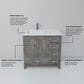 Lexora Home Jacques 36" Left Offset Single Bathroom Vanity in Distressed Grey with 2 cm White Quartz Top and Rectangular Sink, , large