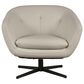 Superb Leather Leather Swivel Chair in Oslo Pebble, , large