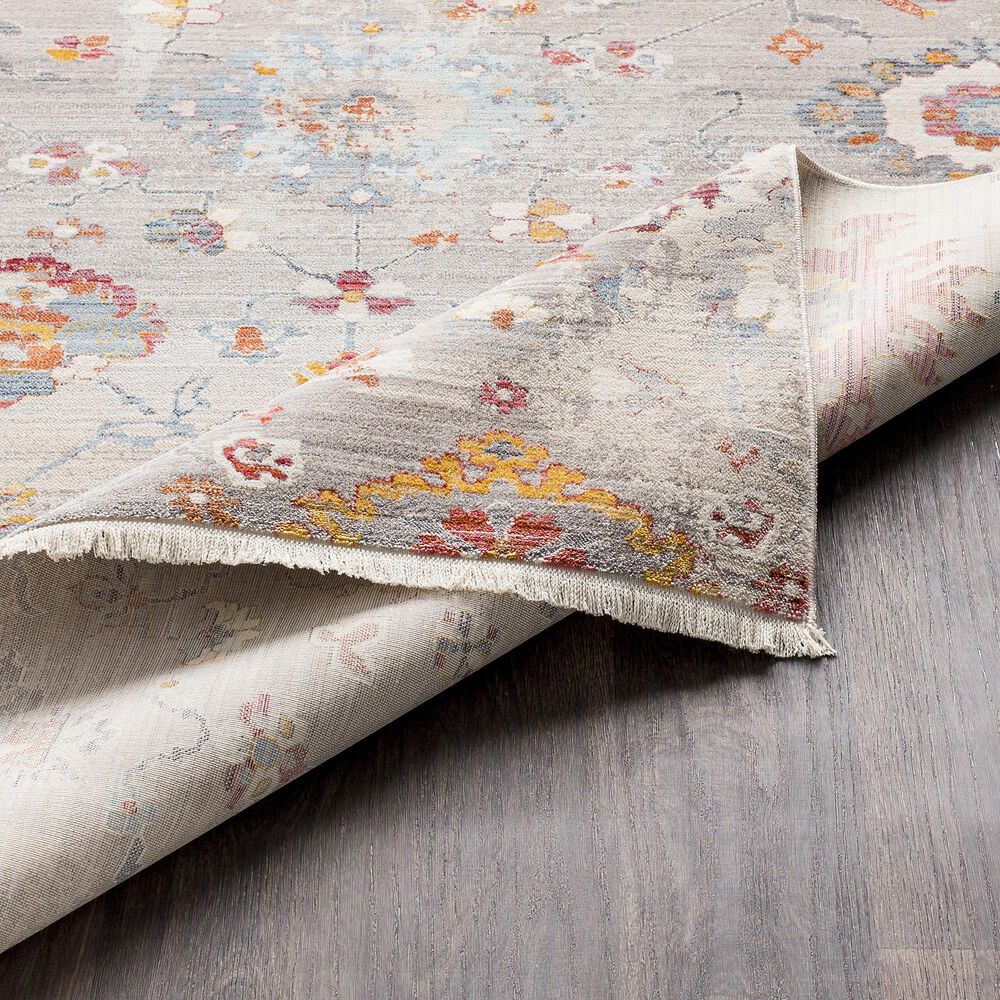 Surya Ephesians 2&#39;2&quot; x 9&#39; Gray, Aqua, Orange and Red Runner, , large