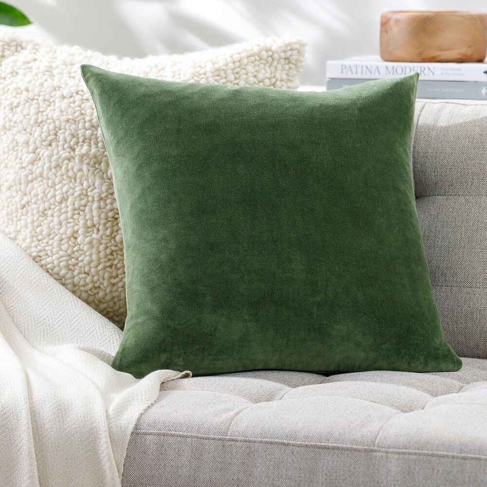 Surya 20&quot; Square Throw Pillow in Lunar Green, , large