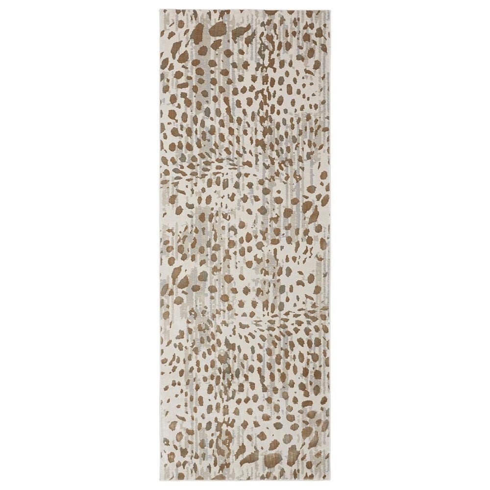 Feizy Waldor Animal Print 2"10" x 7"10" Beige Runner, , large