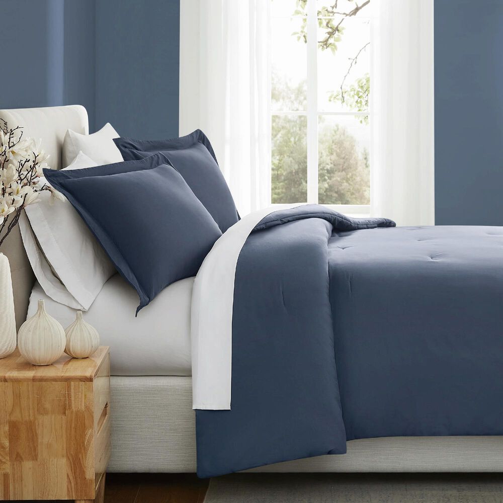 Pem America Essential Cotton 3-Piece Full/Queen Comforter Set in Blue, , large