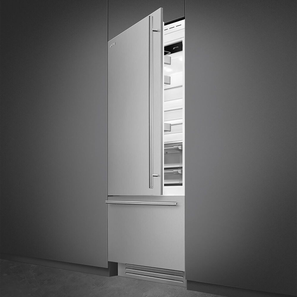 SMEG 19.64 Cu. Ft. Built-In Bottom Mount Refrigerator with Left Hinge in Stainless Steel, , large