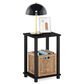 HOMLUX Simplistic 1-Tier End Table in Espresso and Black, , large