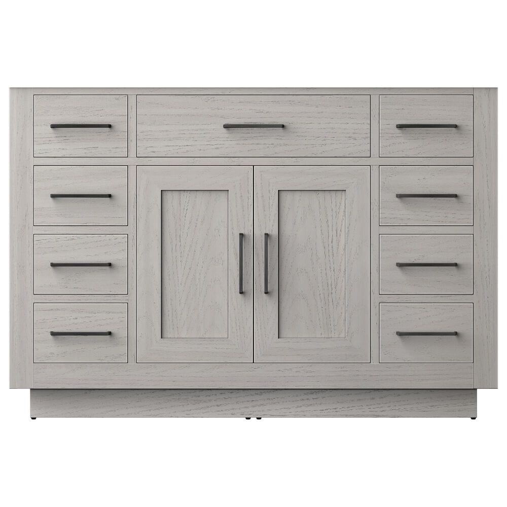 Lexora Home Abbey 48&quot; Single Bathroom Vanity in White Oak with 2 cm White Quartz Top and Rectangular Sink, , large