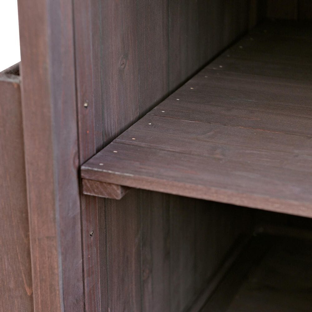 HOMLUX 40.5" Outdoor Kitchen Island with One Drawer in Brown and Stainless Steel, , large