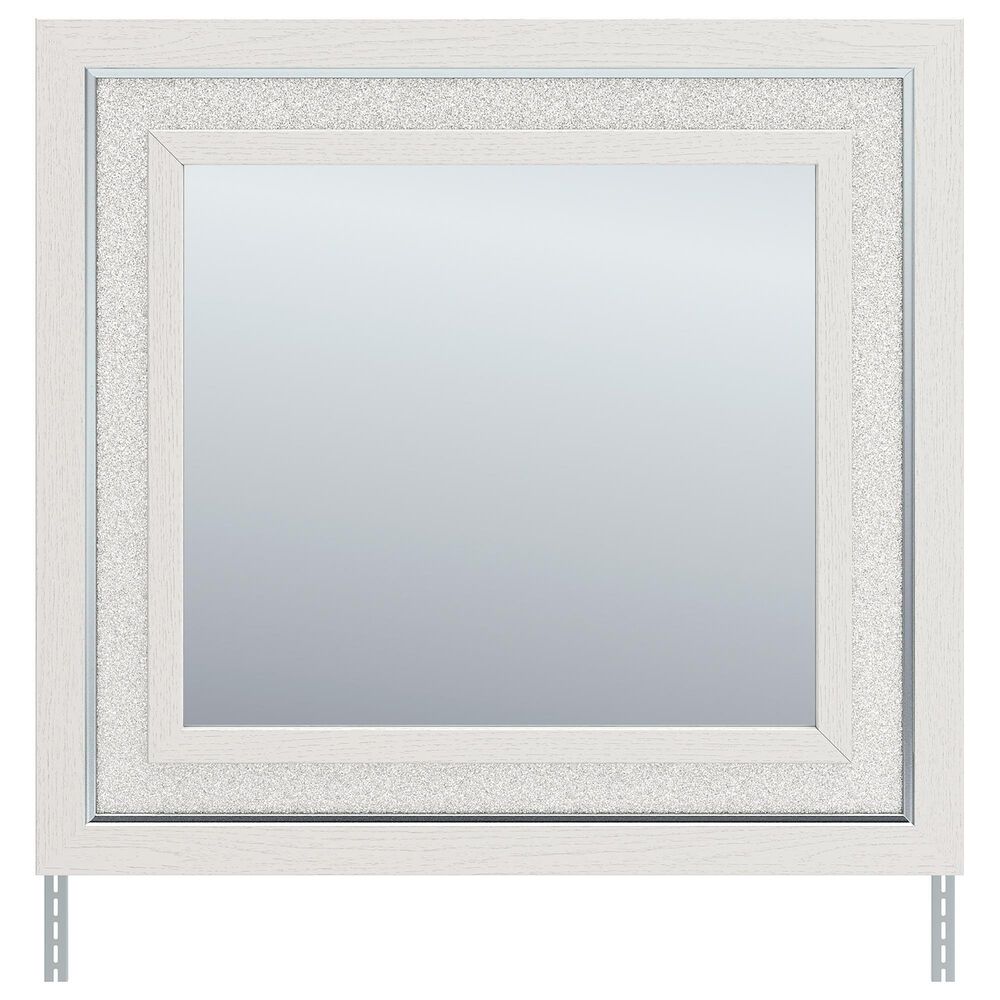 Ashley Zuraleus Dresser Mirror in Matte White, Chrome and Silver, , large